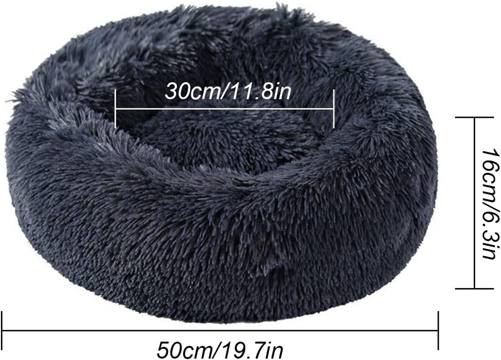 UUEMB 50cm Calming Dog Cat Bed, Plush Donut Pets | PetNestUK
