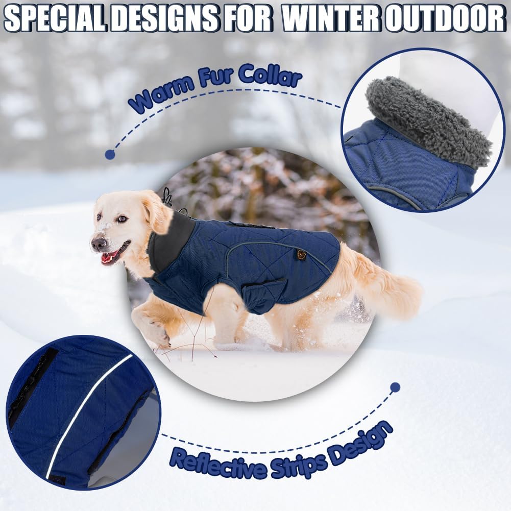 EMUST Winter Dog Coats, Fleece Dog Apparel for | PetNestUK