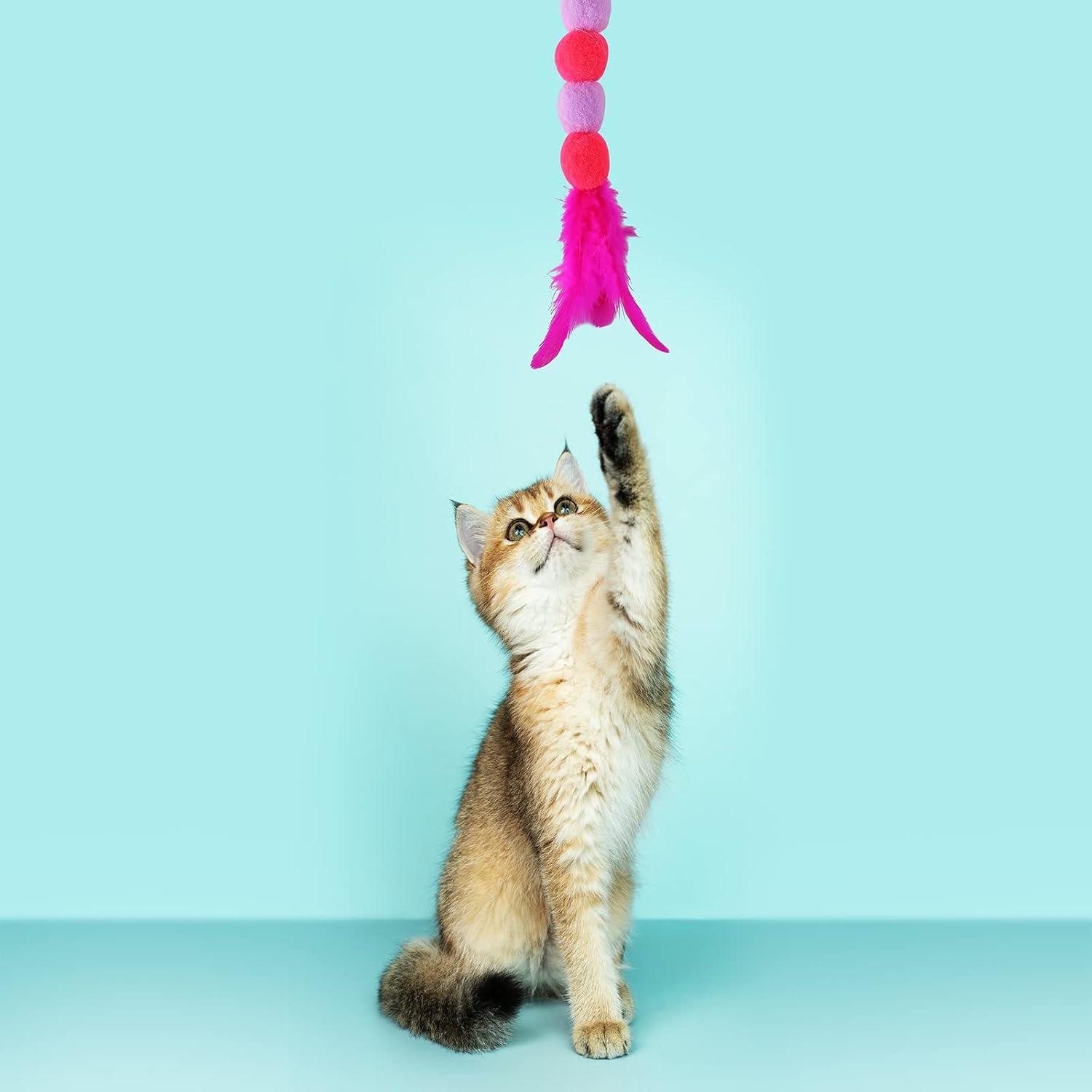 cobee Cat Feather Toys, Soft Cat Wand Toy with | PetNestUK