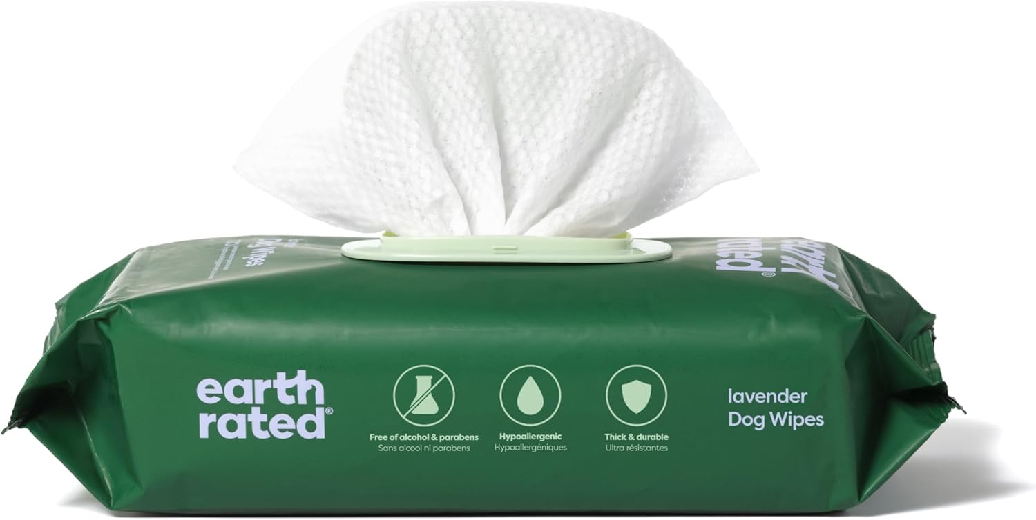 Earth Rated Hypoallergenic Dog Wipes, Cleaning | PetNestUK