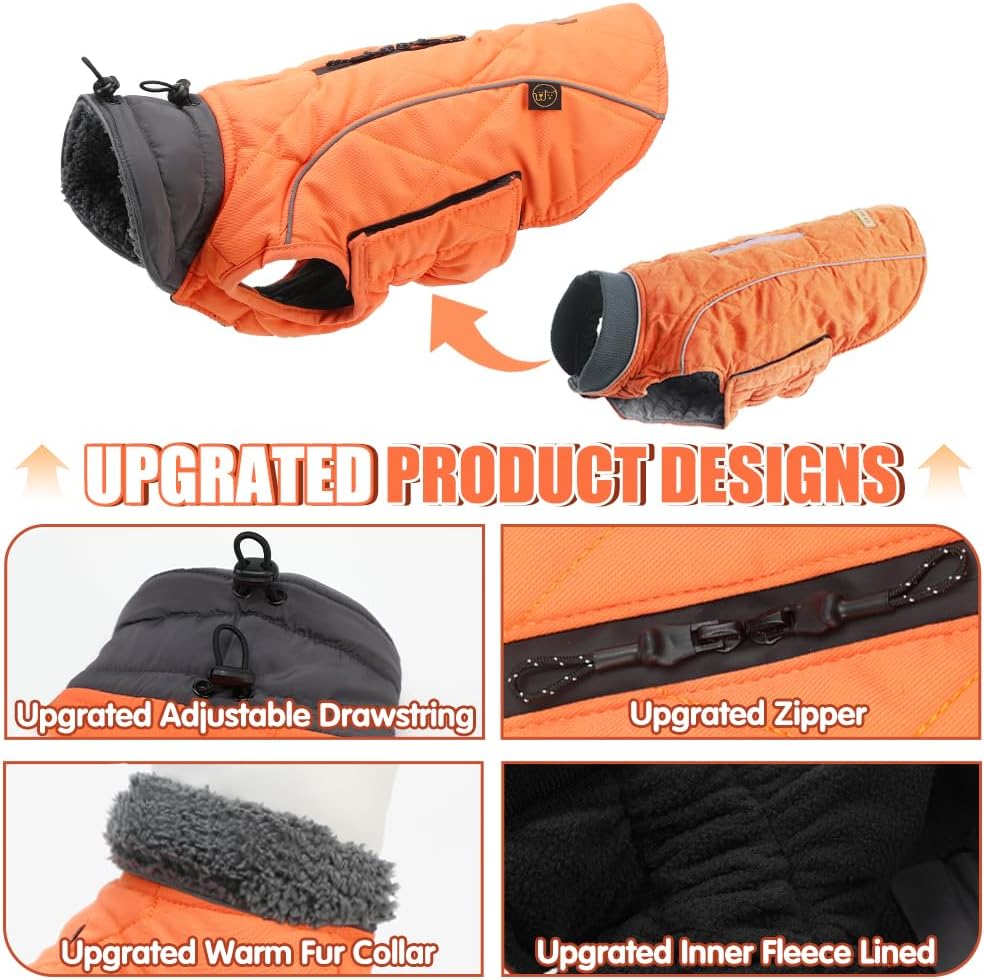 EMUST Fleece-Lined Winter Dog Coat