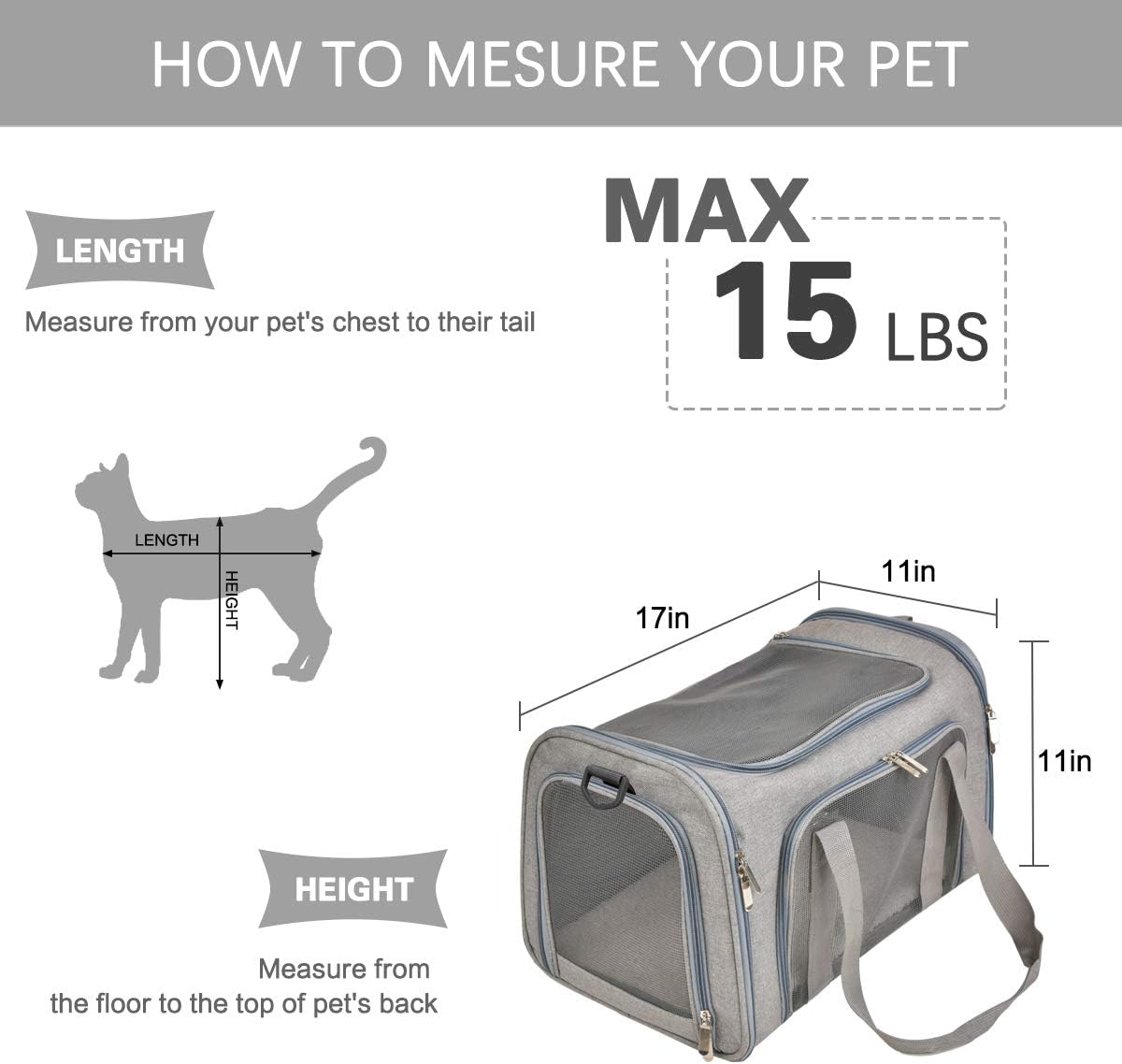 Qlfyuu Cat, Dog Carrier Portable, Soft Sided, | PetNestUK