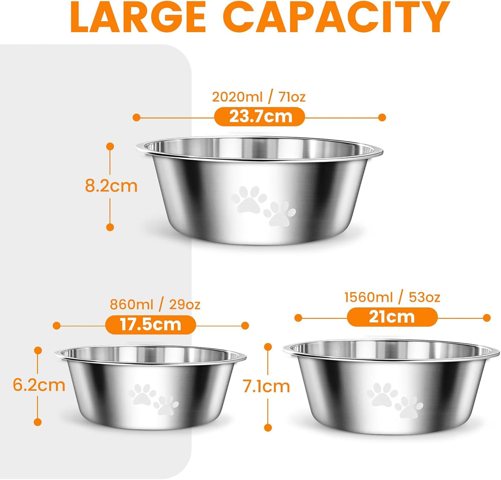 2 Pack Dog Bowls, Stainless Steel Dog Bowls with | PetNestUK