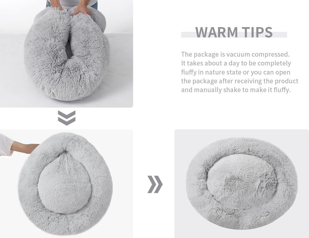 YOJOGEE Faux-Fur Donut Pet Bed