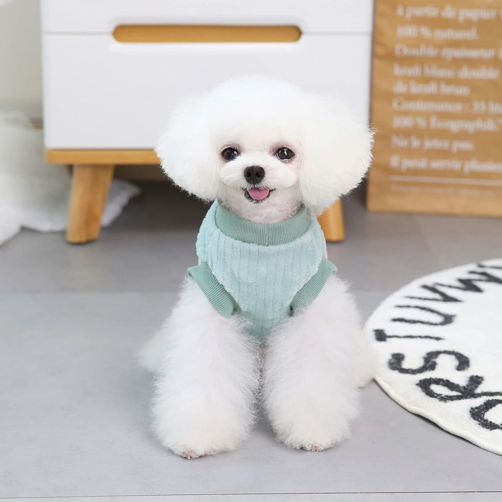 SMALLLEE_LUCKY_STORE Pet Ribbed Fleece Jumpers | PetNestUK