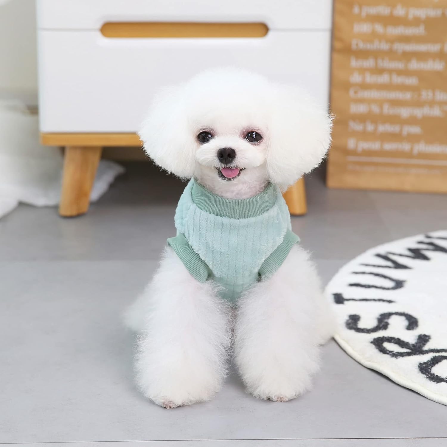 SMALLLEE_LUCKY_STORE Pet Ribbed Fleece Jumpers | PetNestUK