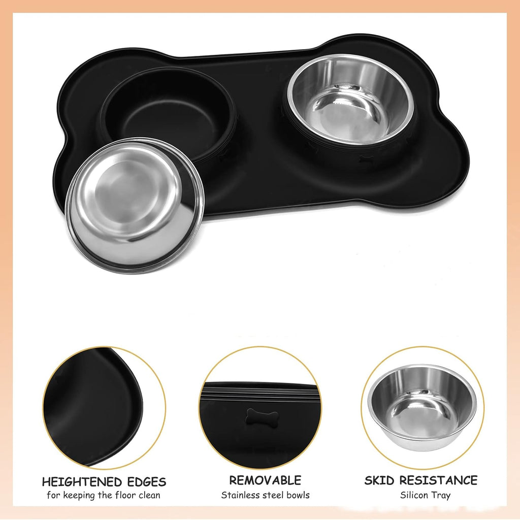 Dog Bowls, Puppy Bowl YOKA Double Stainless | PetNestUK