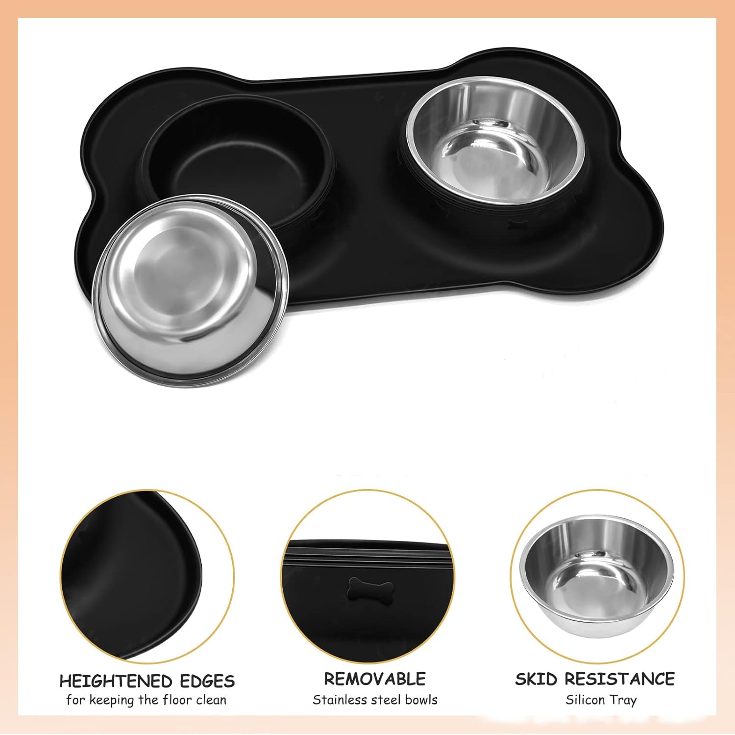Dog Bowls, Puppy Bowl YOKA Double Stainless | PetNestUK