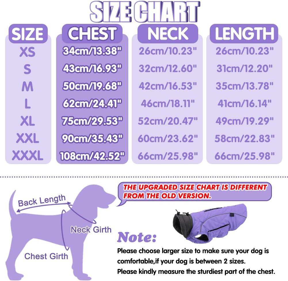 EMUST Fleece-Lined Winter Dog Coat