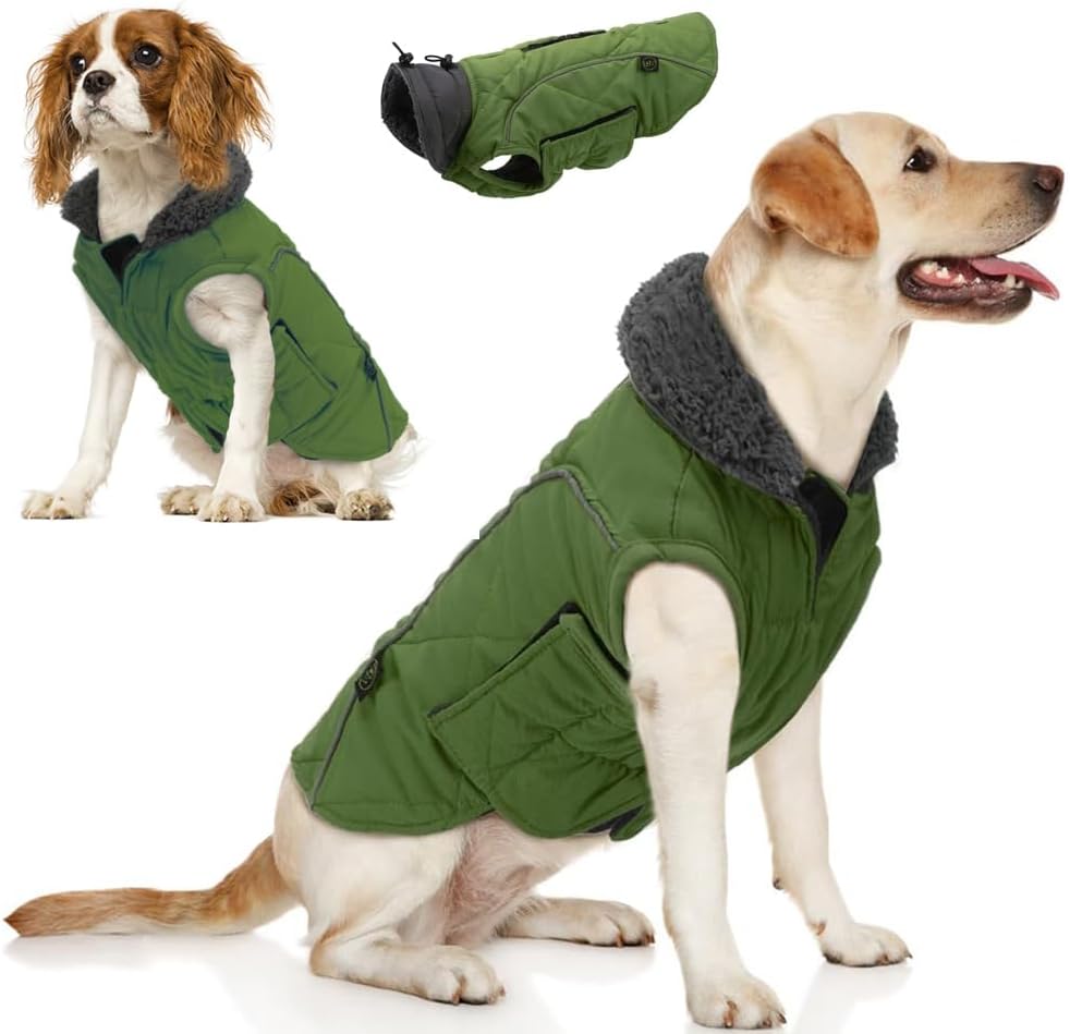 EMUST Winter Dog Coats, Fleece Dog Apparel for | PetNestUK