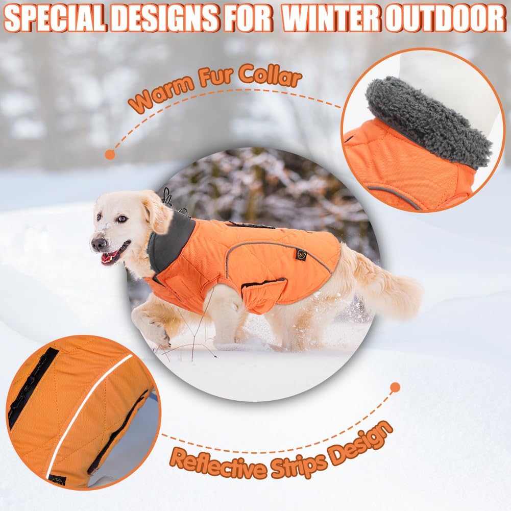 EMUST Winter Dog Coats, Fleece Dog Apparel for | PetNestUK