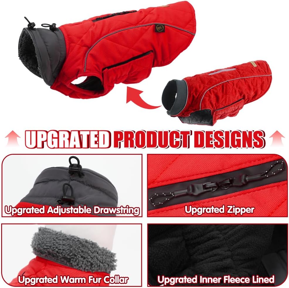 EMUST Winter Dog Coats, Fleece Dog Apparel for | PetNestUK