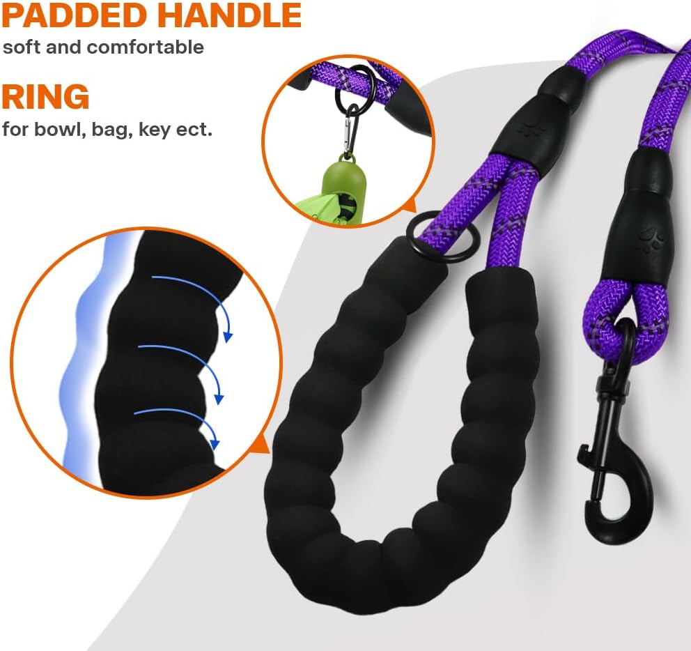 Taglory Rope Dog Lead with Soft Padded Handle, | PetNestUK