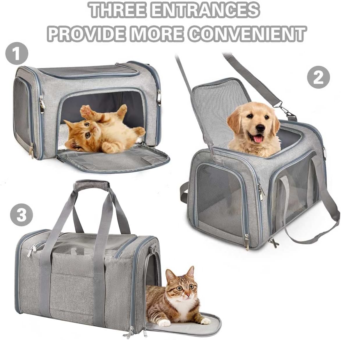 Qlfyuu Cat, Dog Carrier Portable, Soft Sided, | PetNestUK