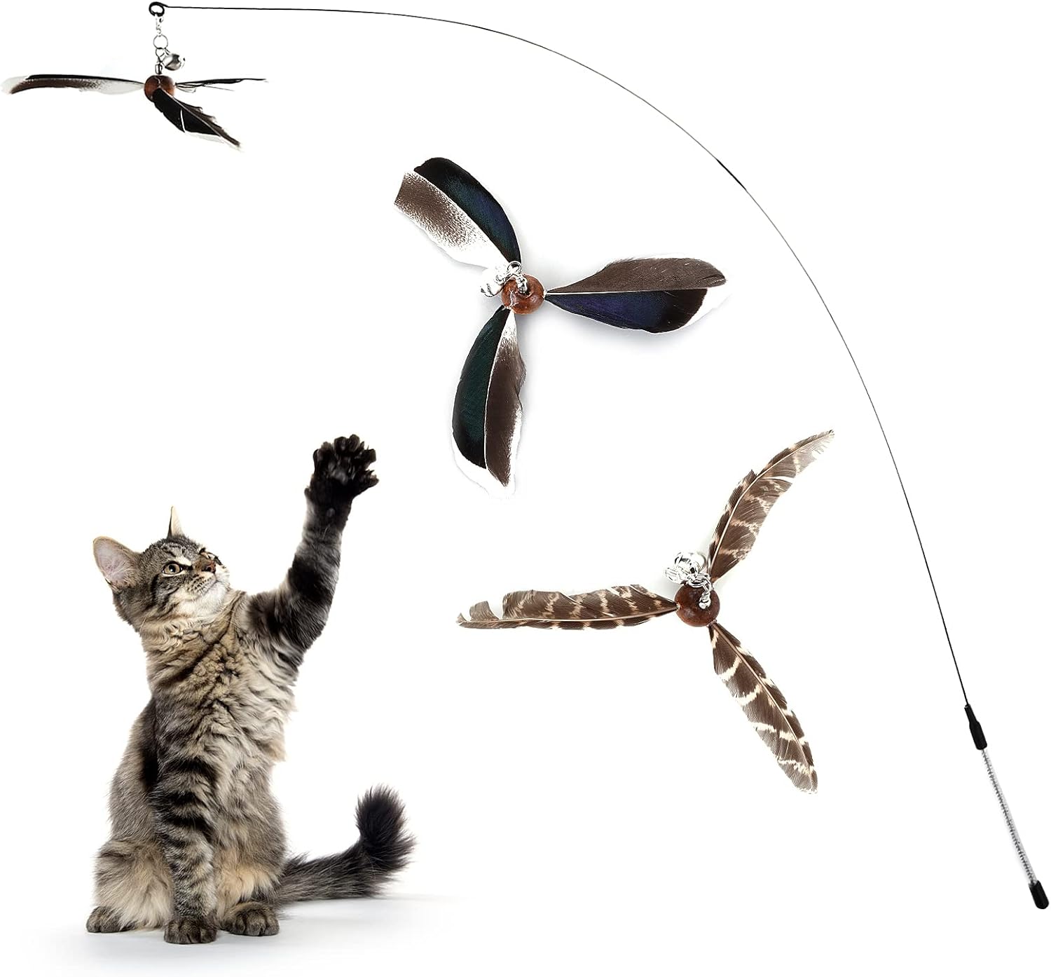 cobee Cat Feather Toys, Soft Cat Wand Toy with | PetNestUK