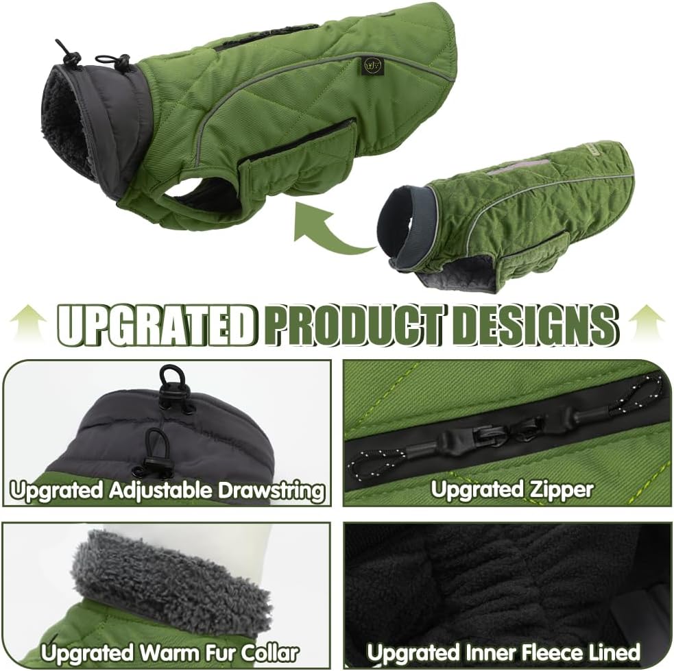 EMUST Winter Dog Coats, Fleece Dog Apparel for | PetNestUK