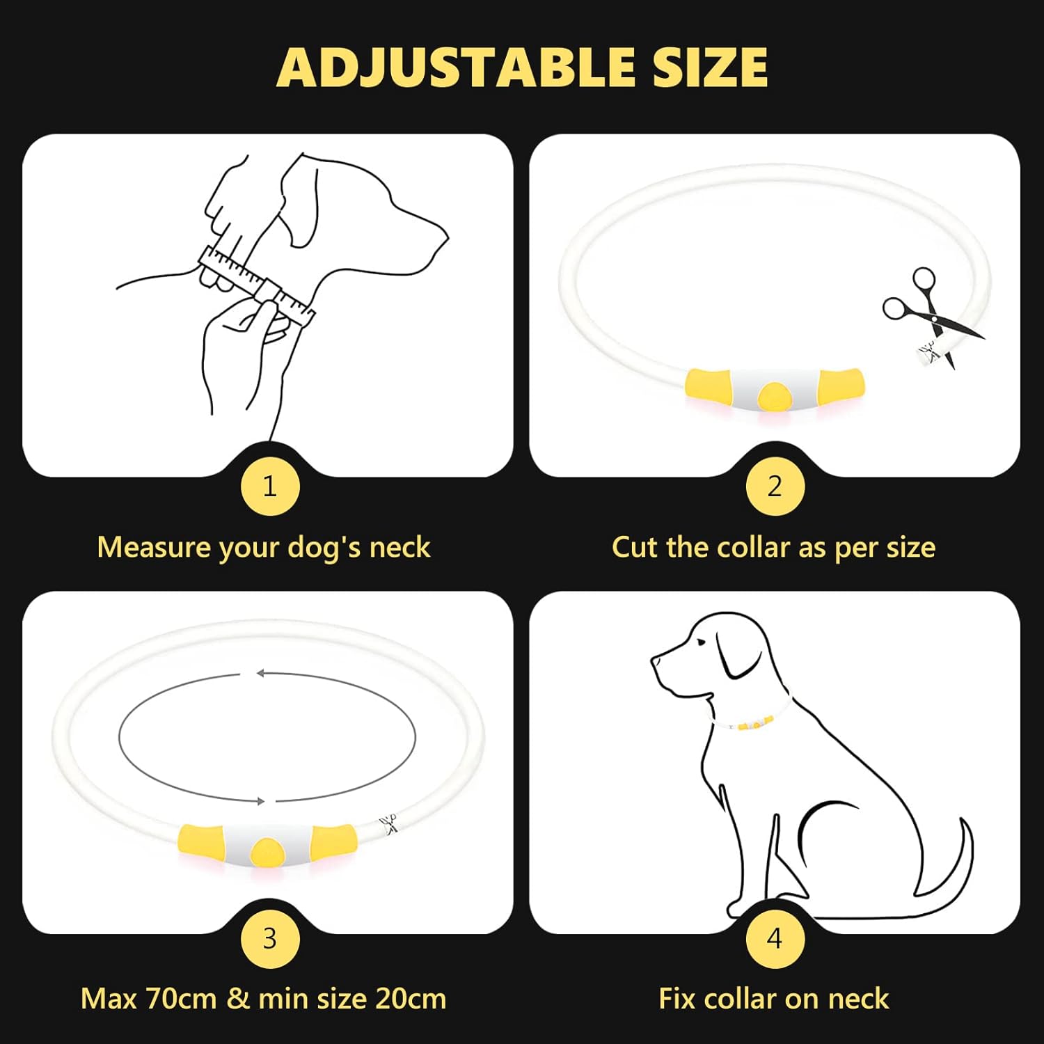 SerDa-Run Light Up Dog Collar, Dog Collar Lights | PetNestUK