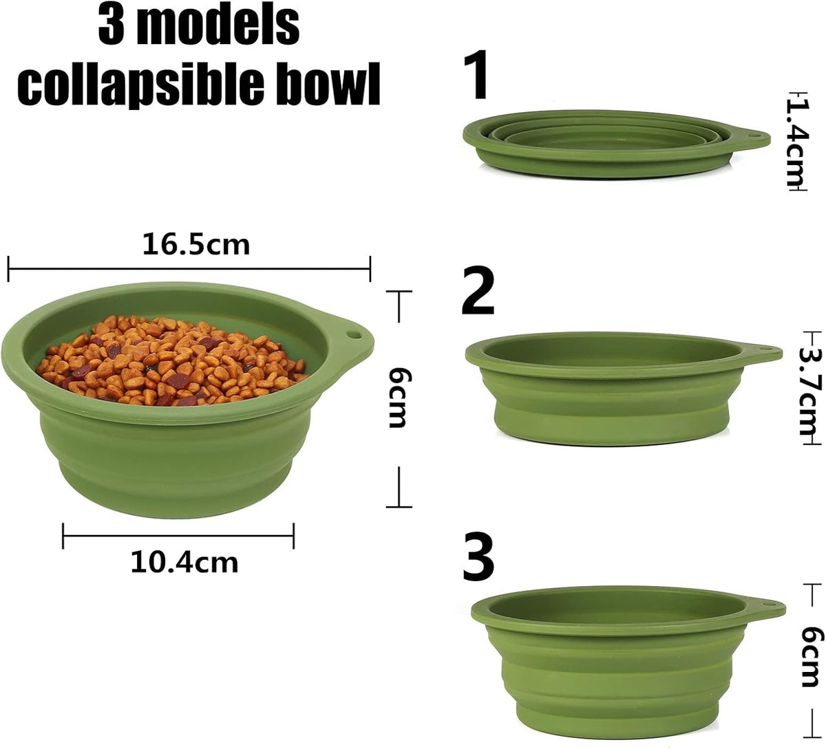 SLSON Collapsible Pet Travel Bowls, Pack of 2