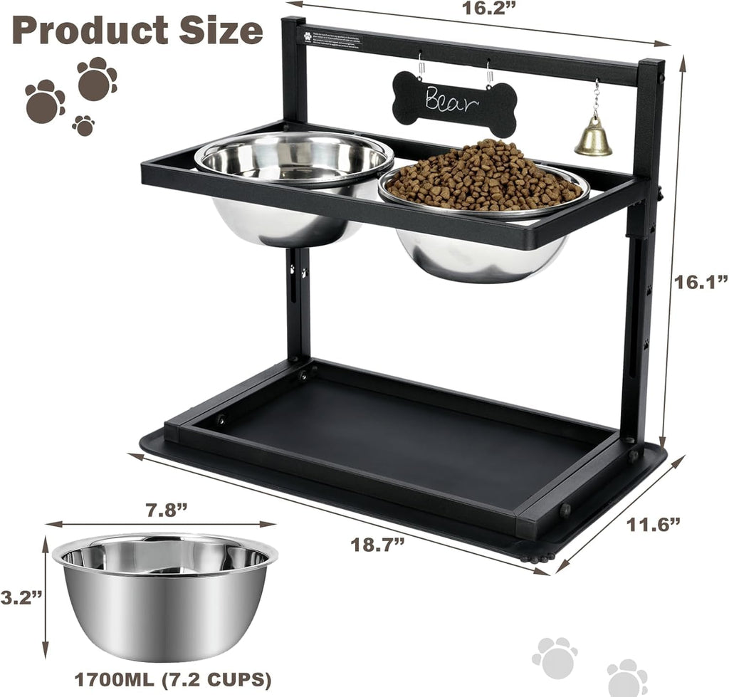 Raised Dog Bowl Height-Adjustable, Dog bowls | PetNestUK