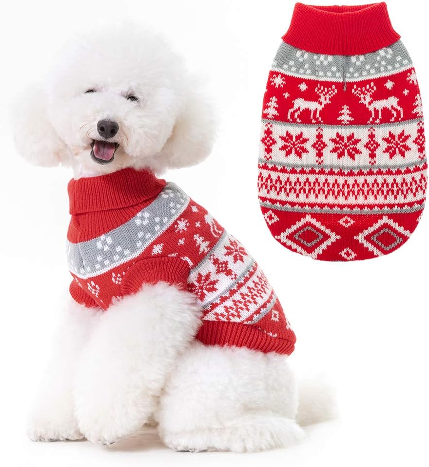 BINGPET Classic Dog Jumper Snowflake Elk Pattern | PetNestUK