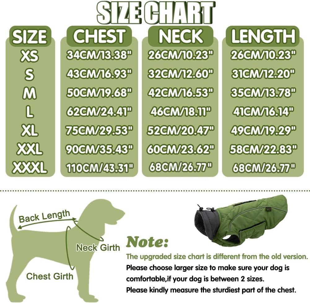 EMUST Fleece-Lined Winter Dog Coat