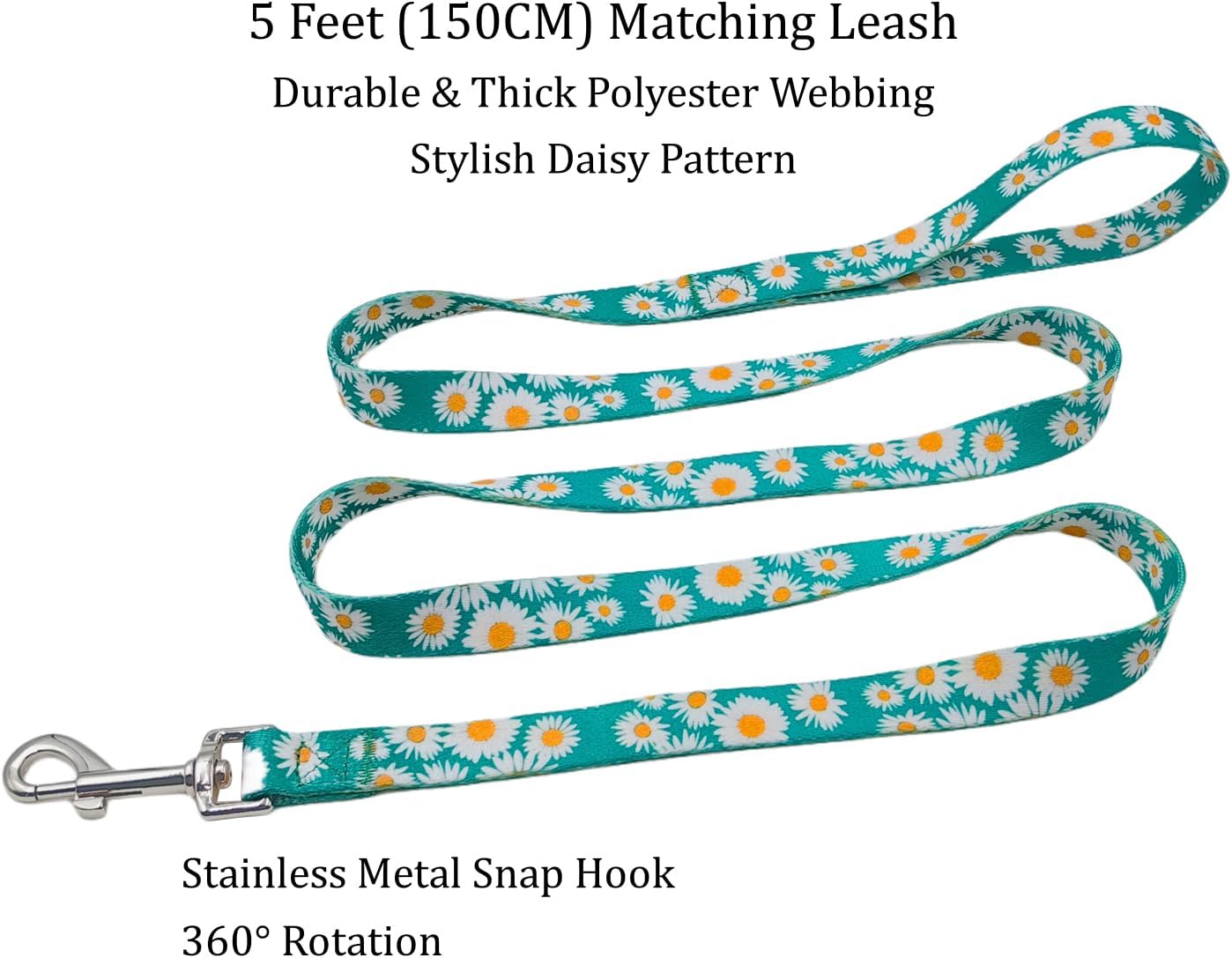 Olahibi Daisy Pattern Dog Collar and Leash | PetNestUK
