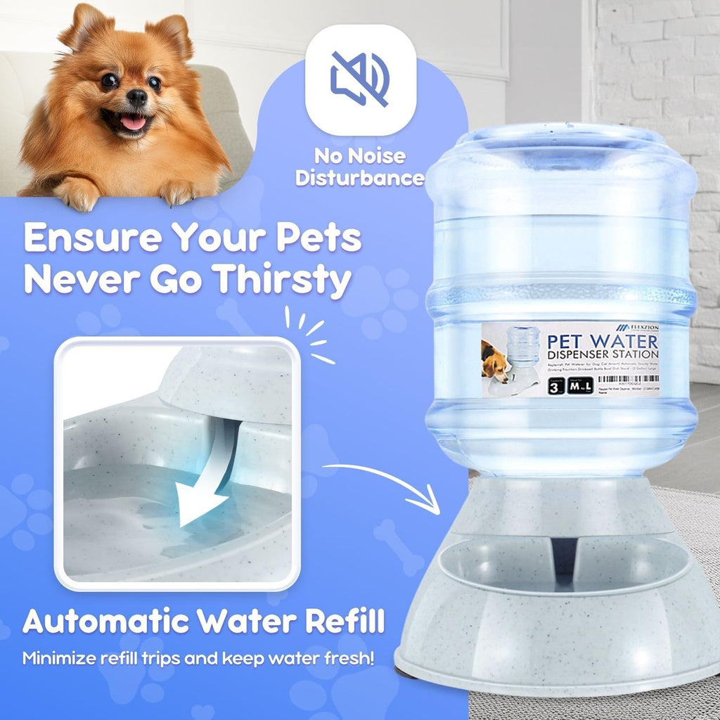 Flexzion Gravity Pet Water Dispenser Drinking | PetNestUK