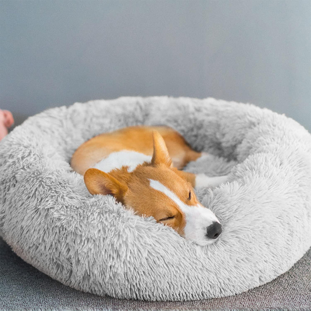 UUEMB 50cm Calming Dog Cat Bed, Plush Donut Pets | PetNestUK