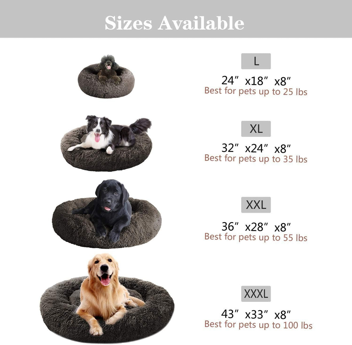 MFOX Faux-Fur Donut Pet Bed