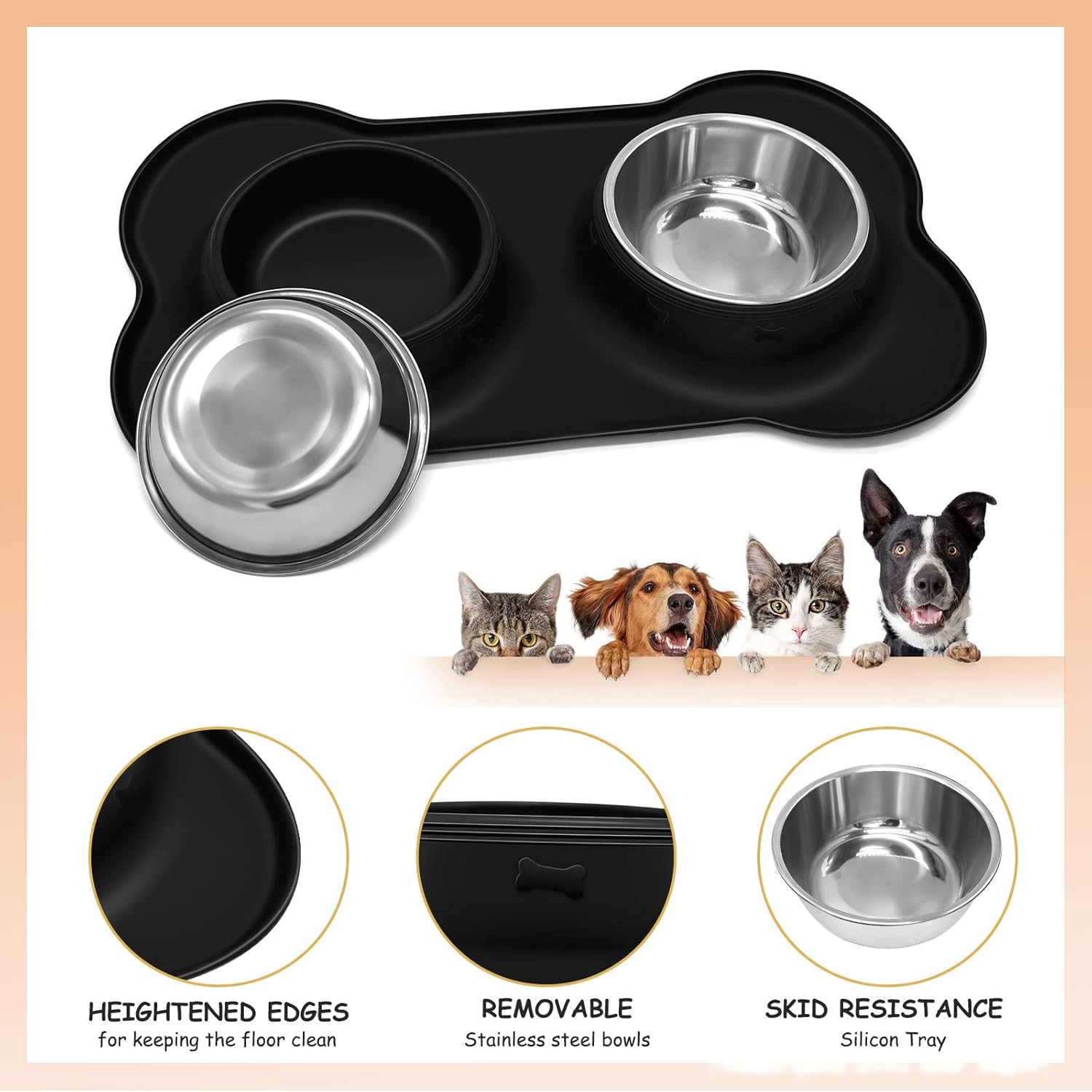 Dog Bowls, Puppy Bowl YOKA Double Stainless | PetNestUK