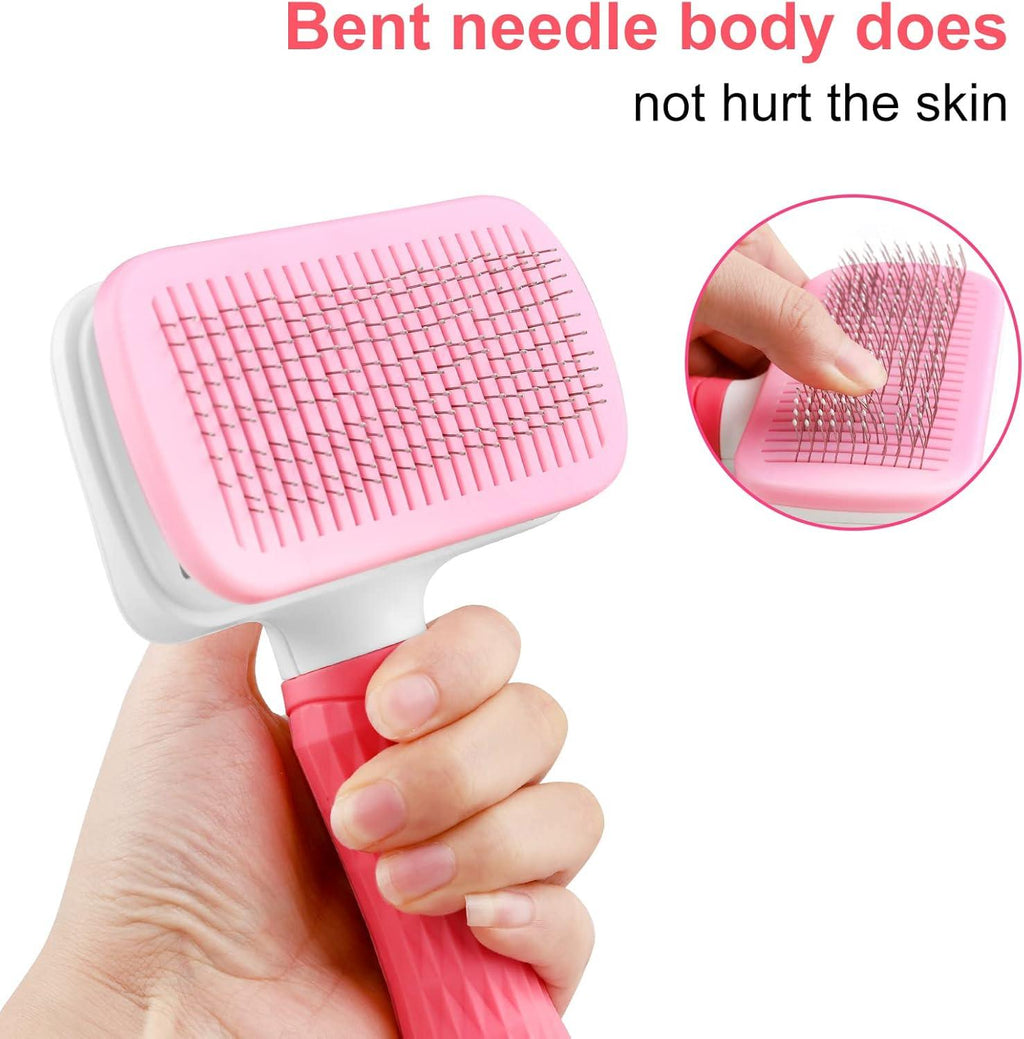 Dog Brush Cat Brush Grooming Comb,Self Cleaning | PetNestUK