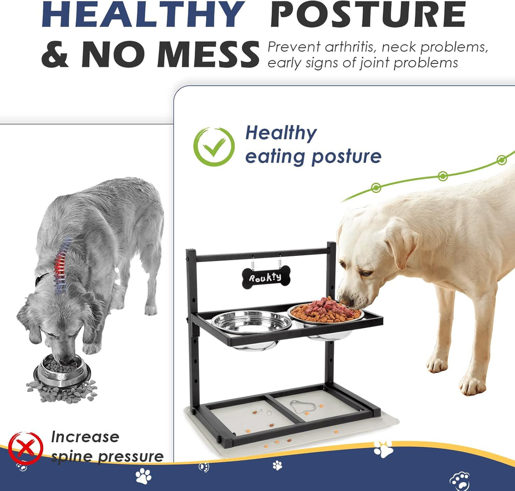 Raised Dog Bowl Height-Adjustable, Dog bowls | PetNestUK