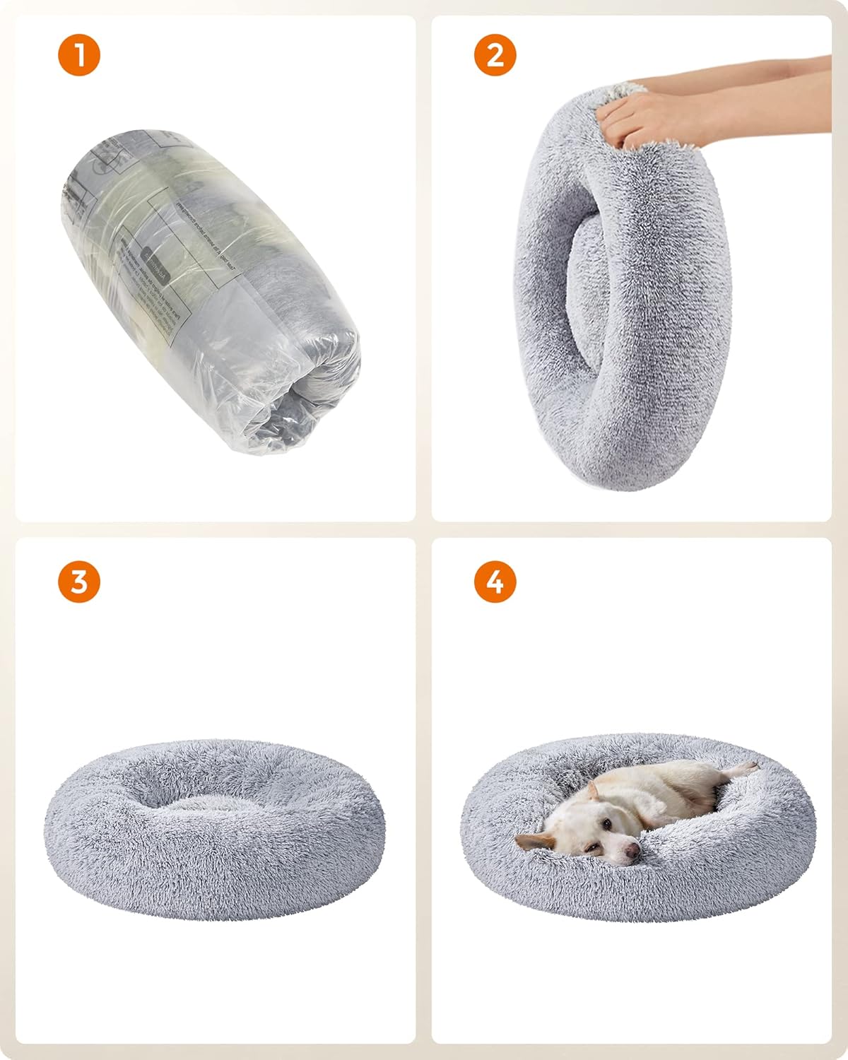 Feandrea Plush Donut Pet Bed