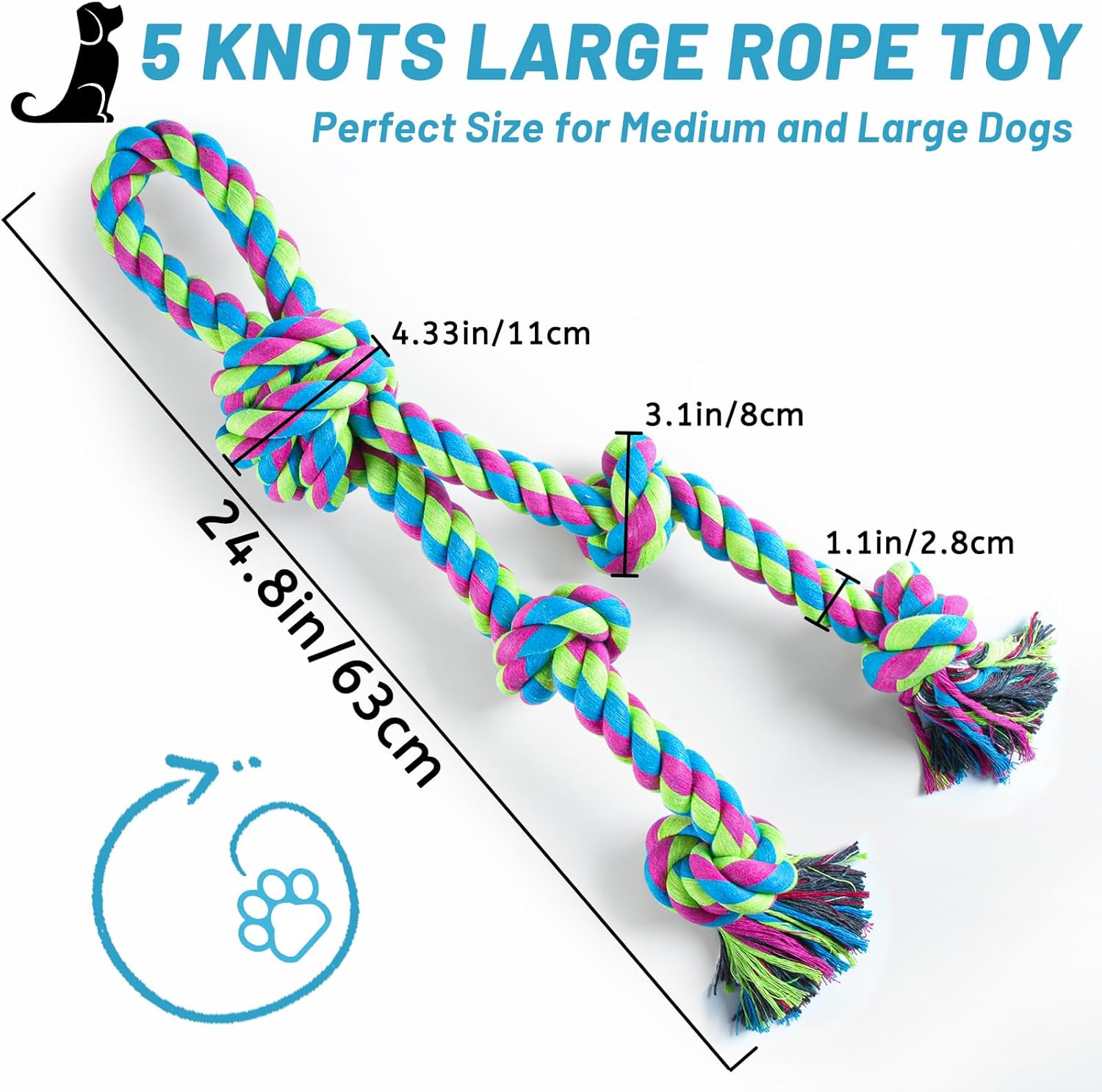 Aitmexcn Dog Rope Toys for Large Medium Dog | PetNestUK