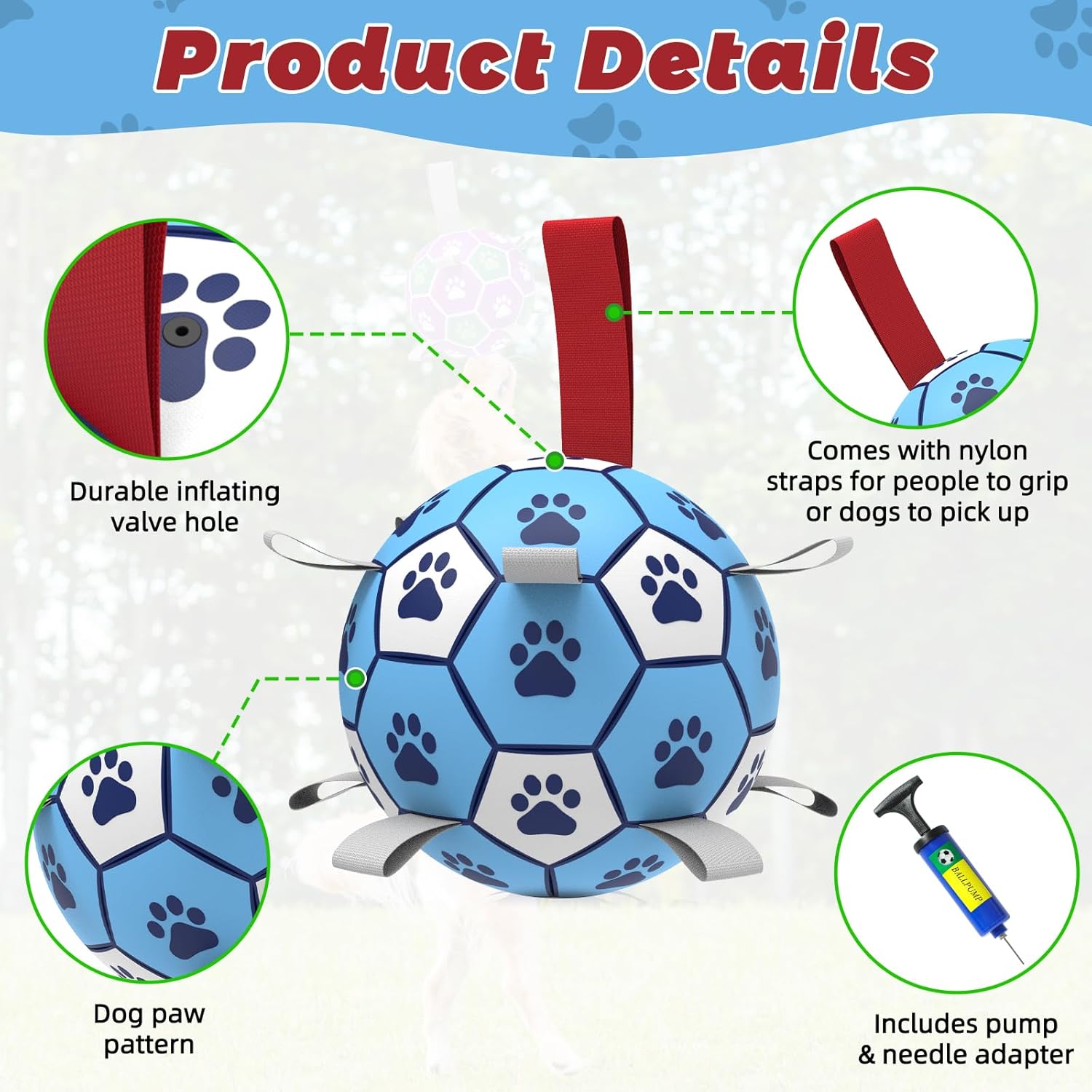 HETOO Interactive Dog Football Toys with Grab | PetNestUK