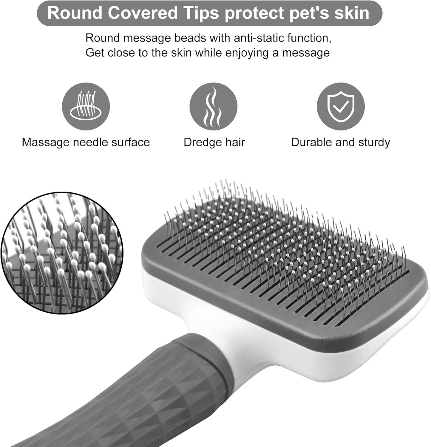 Dog Brush Cat Brush Grooming Comb,Self Cleaning | PetNestUK