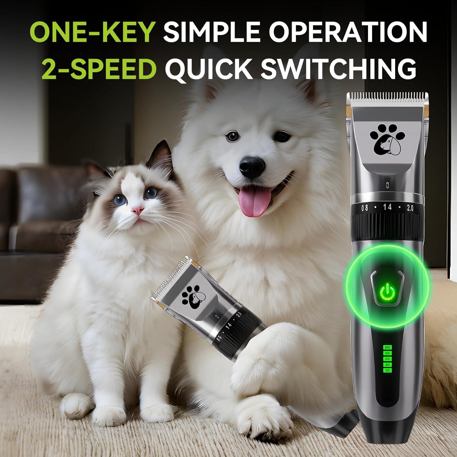 Dog Clippers Cordless, Professional Dog Trimmer, | PetNestUK
