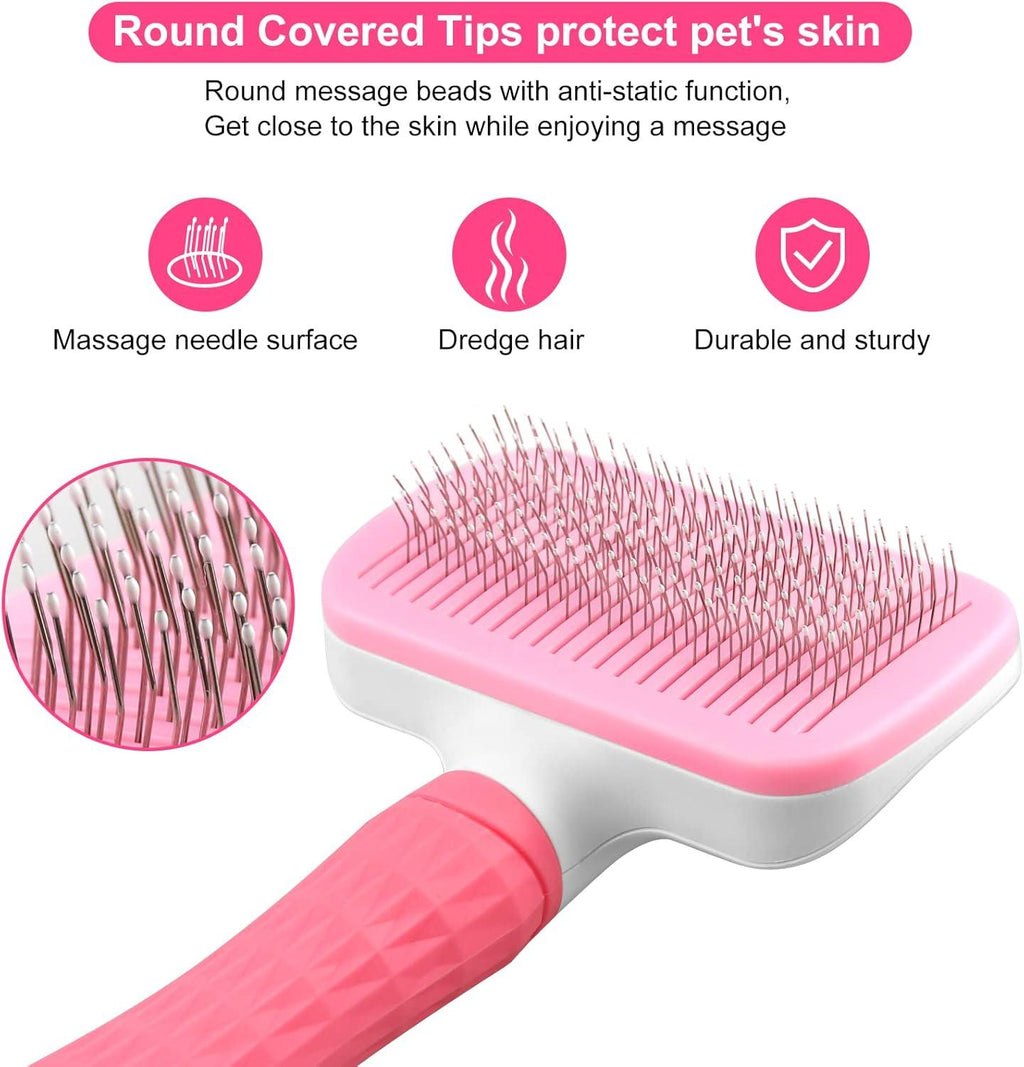 Dog Brush Cat Brush Grooming Comb,Self Cleaning | PetNestUK