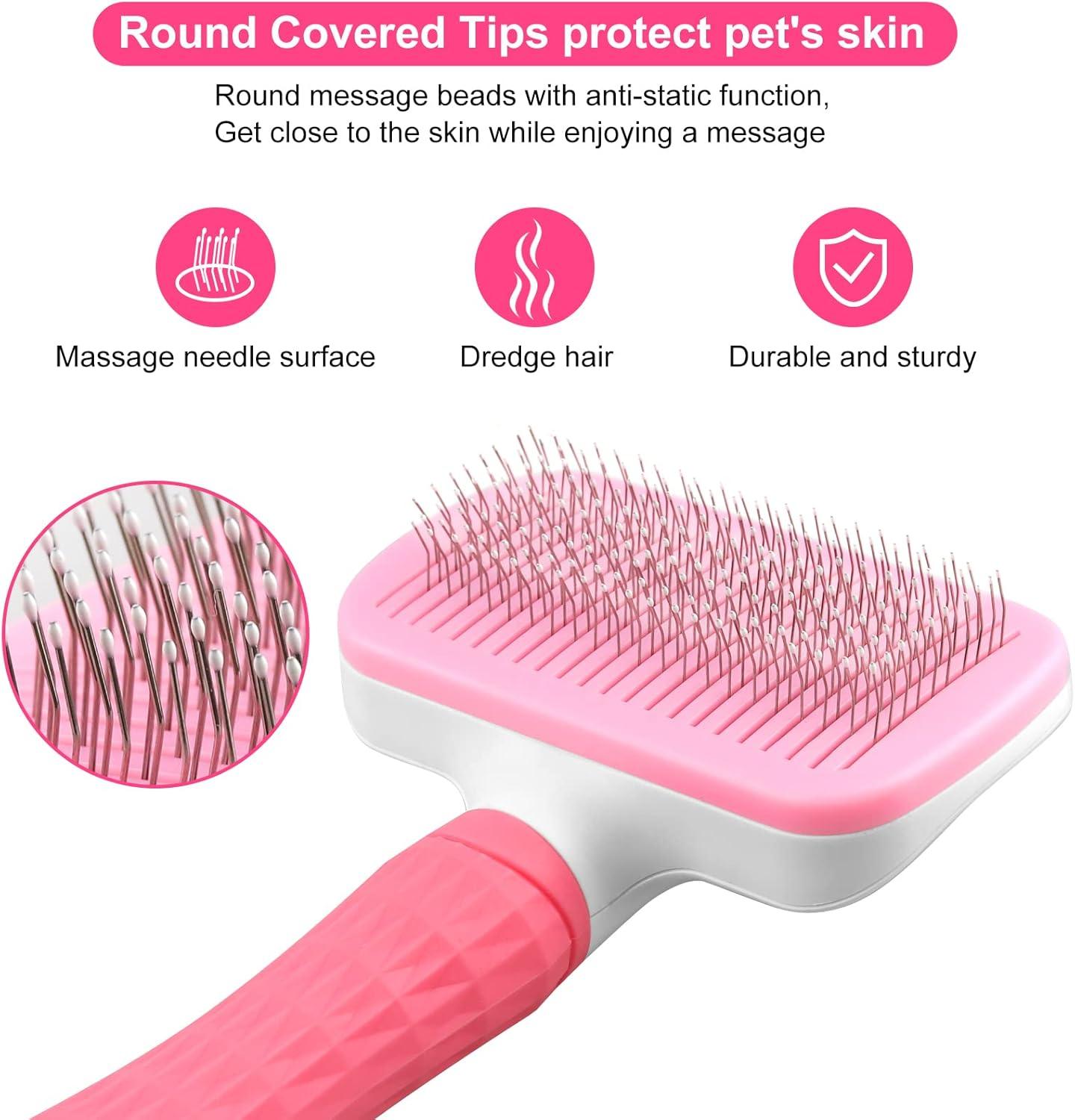 Dog Brush Cat Brush Grooming Comb,Self Cleaning | PetNestUK
