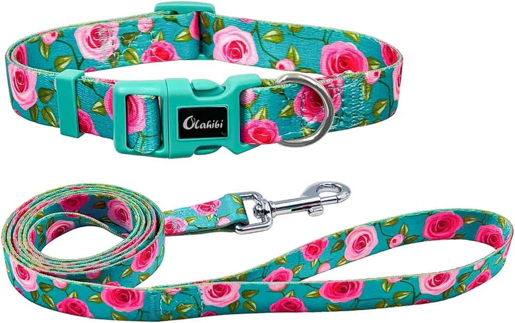 Olahibi Patterned Dog Collar and Lead Sets