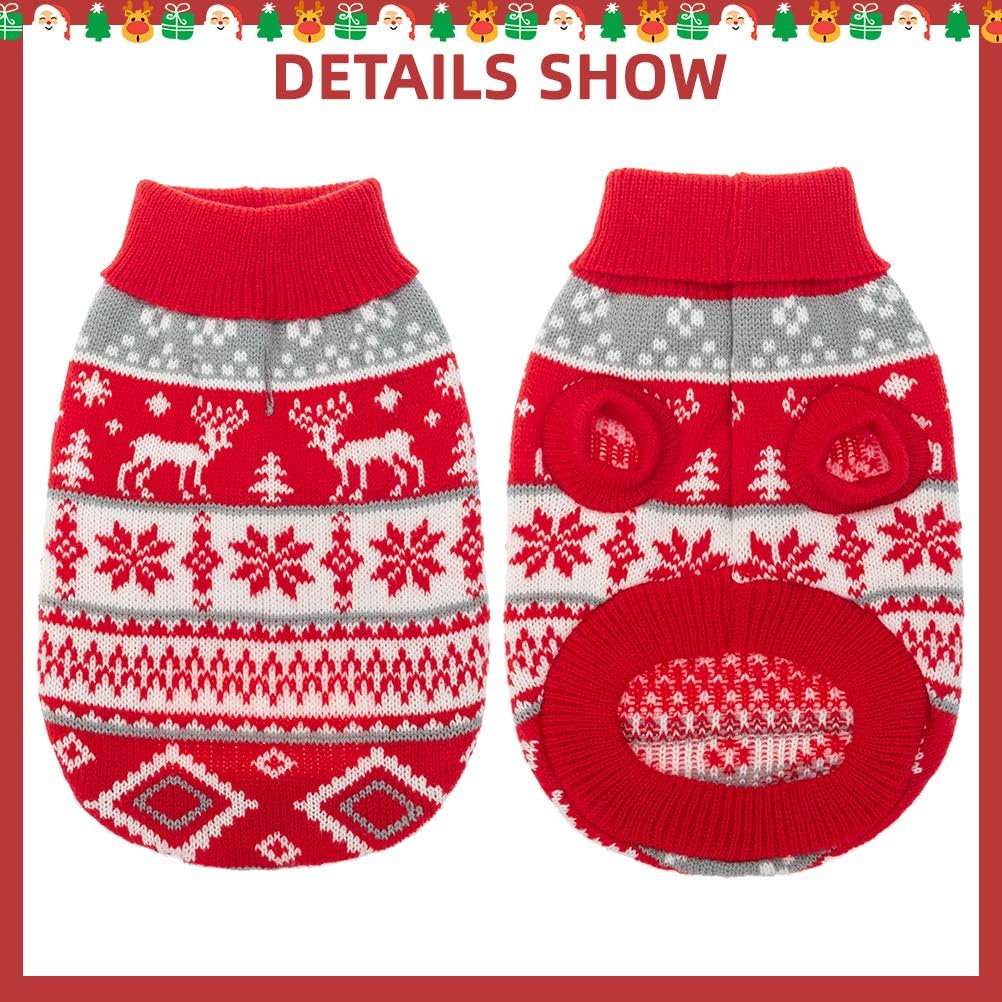 BINGPET Classic Dog Jumper Snowflake Elk Pattern | PetNestUK