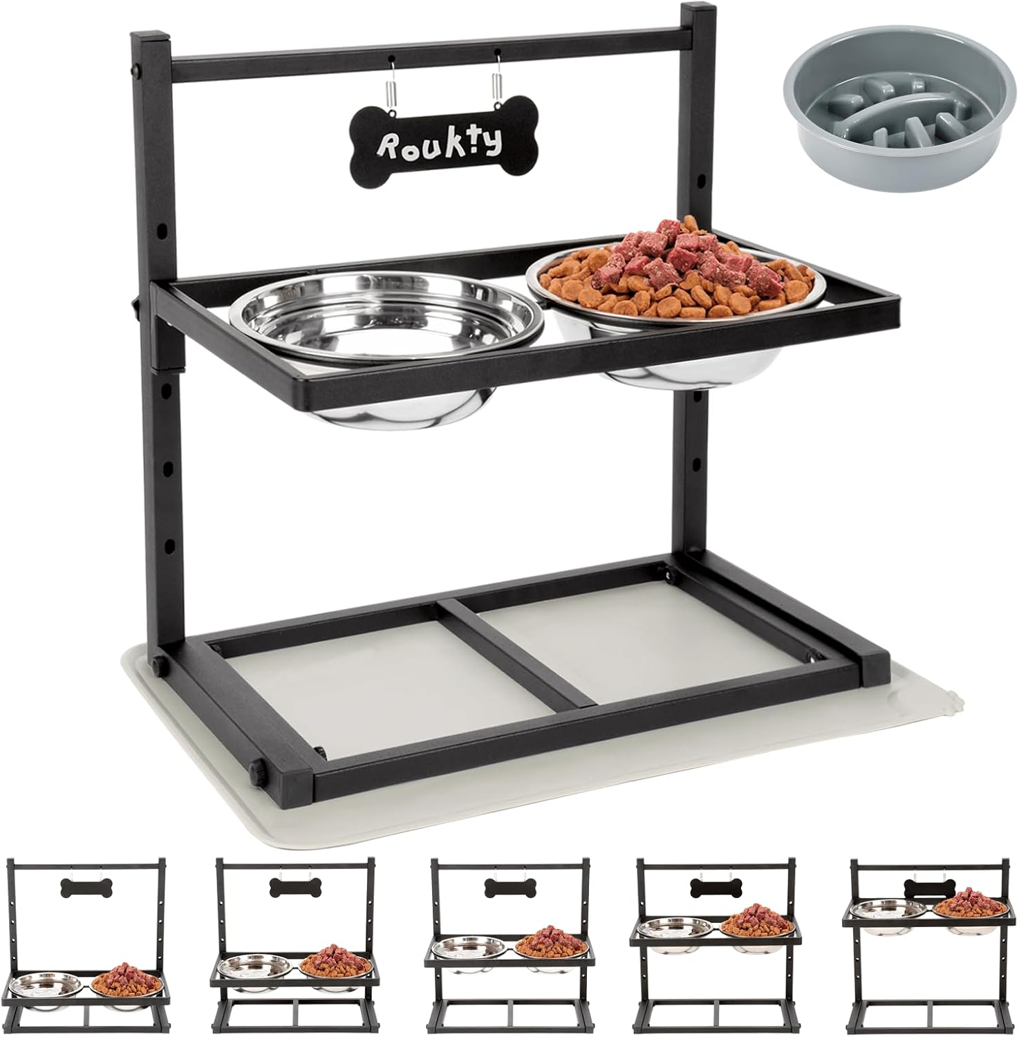 Raised Dog Bowl Height-Adjustable, Dog bowls | PetNestUK