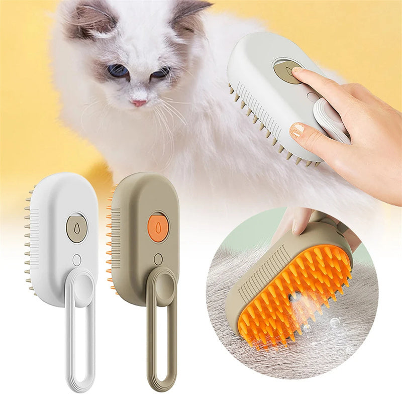 Cat Steam Brush Steamy Dog Brush 3 In 1 Electric | PetNestUK