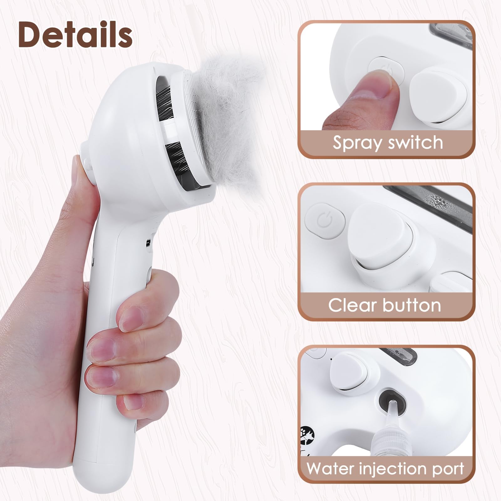 Pet Steam Brush for Dogs & Cats Hair Shedding | PetNestUK