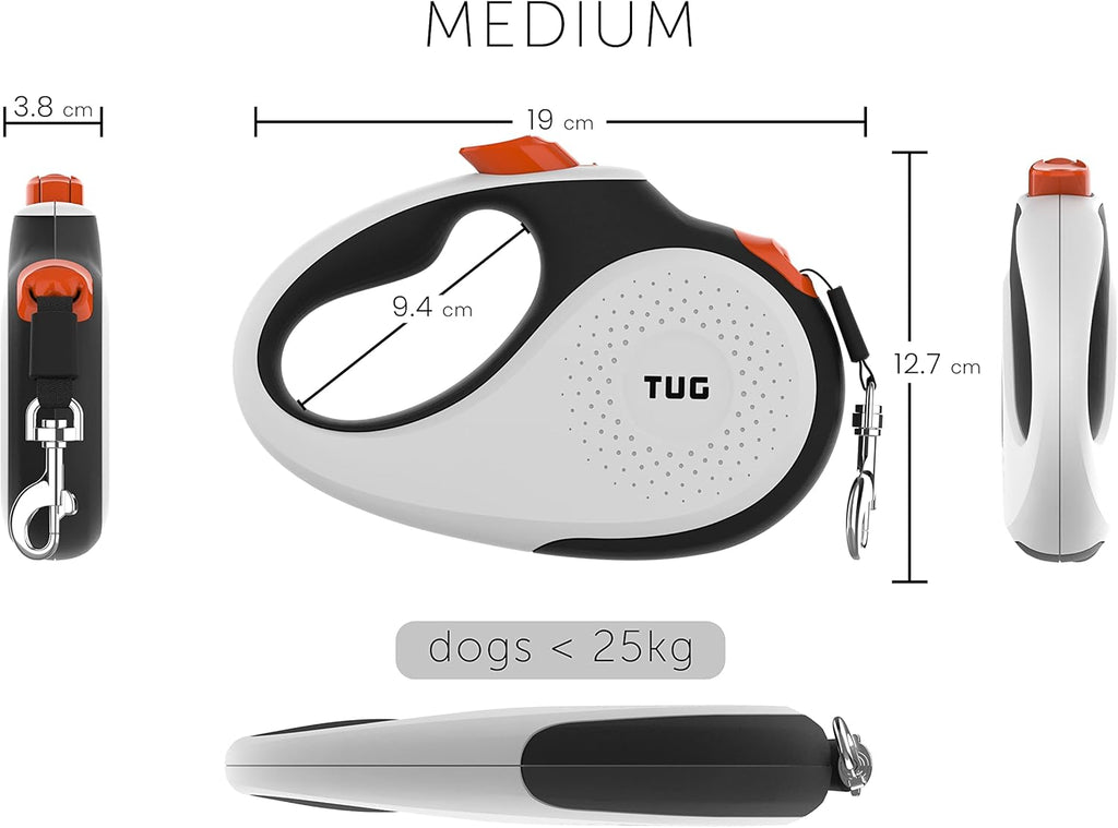 TUG 360° Tangle-Free Retractable Dog Lead for Up | PetNestUK
