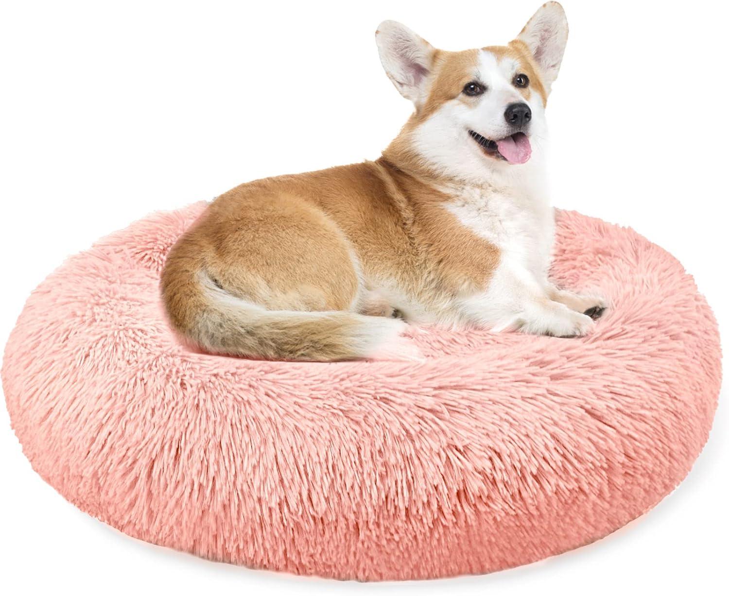 Enjamoy Plush Donut Dog Bed, Calming Round Dog | PetNestUK