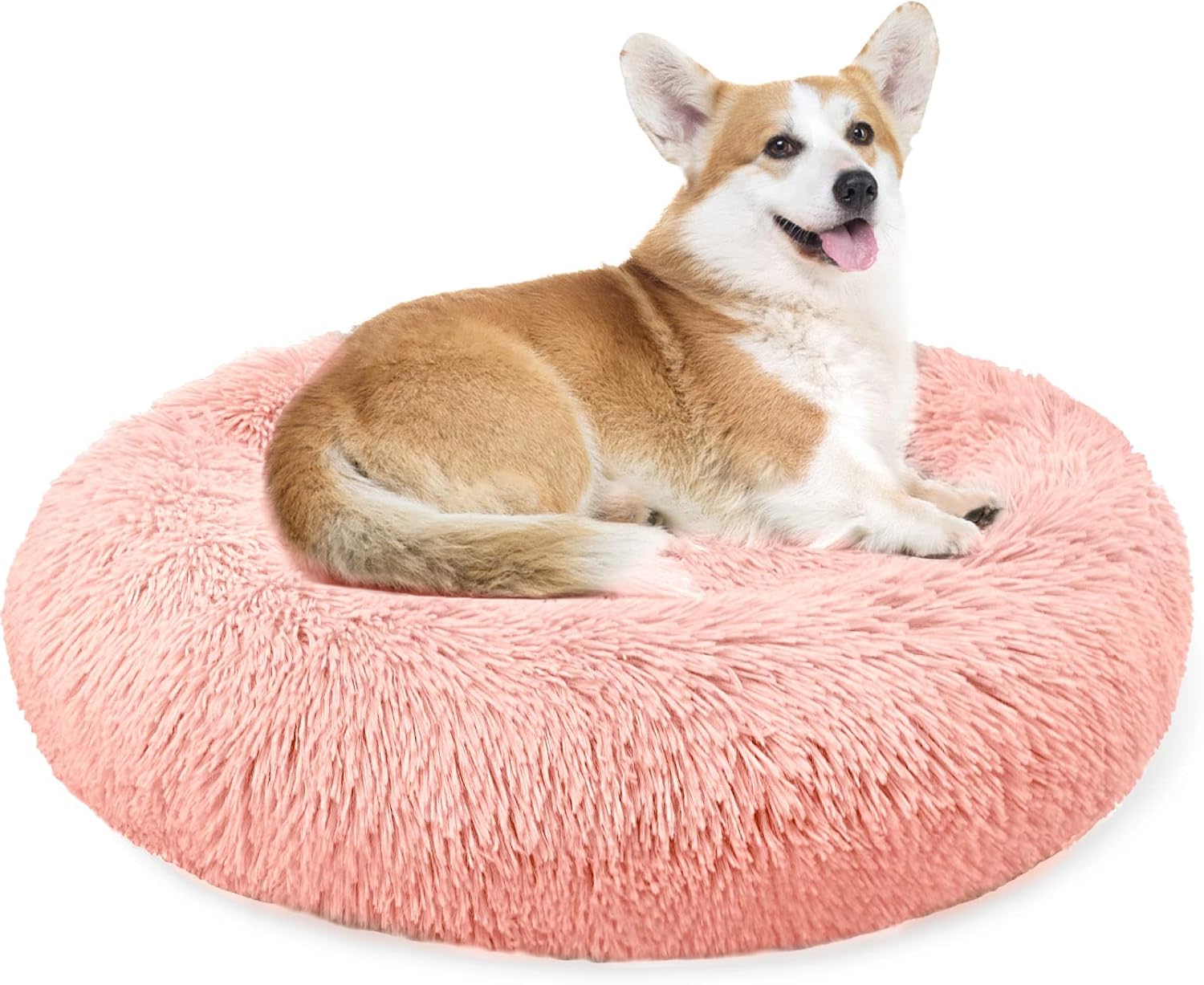 Enjamoy Plush Donut Dog Bed, Calming Round Dog | PetNestUK