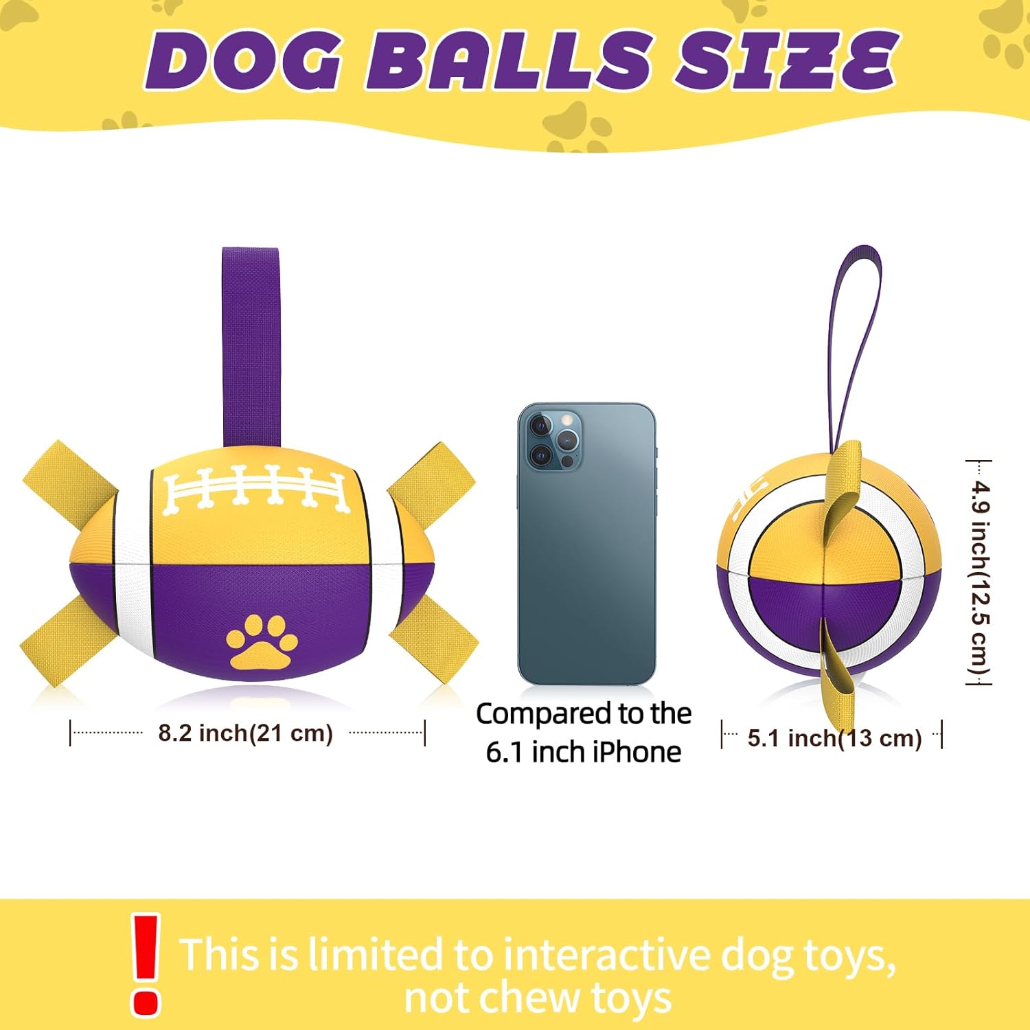 HETOO Interactive Dog Football Toys with Grab | PetNestUK