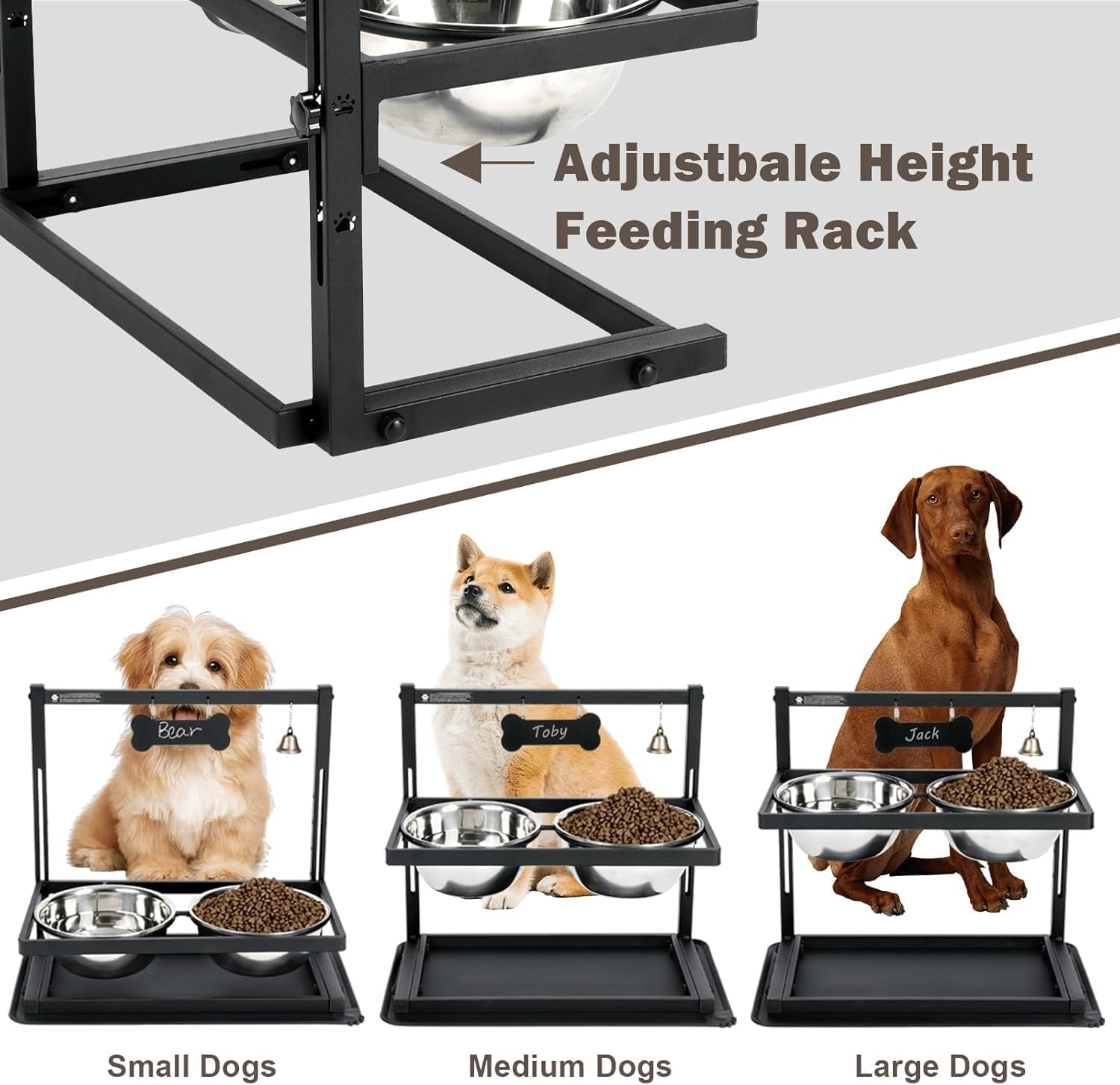 Raised Dog Bowl Height-Adjustable, Dog bowls | PetNestUK