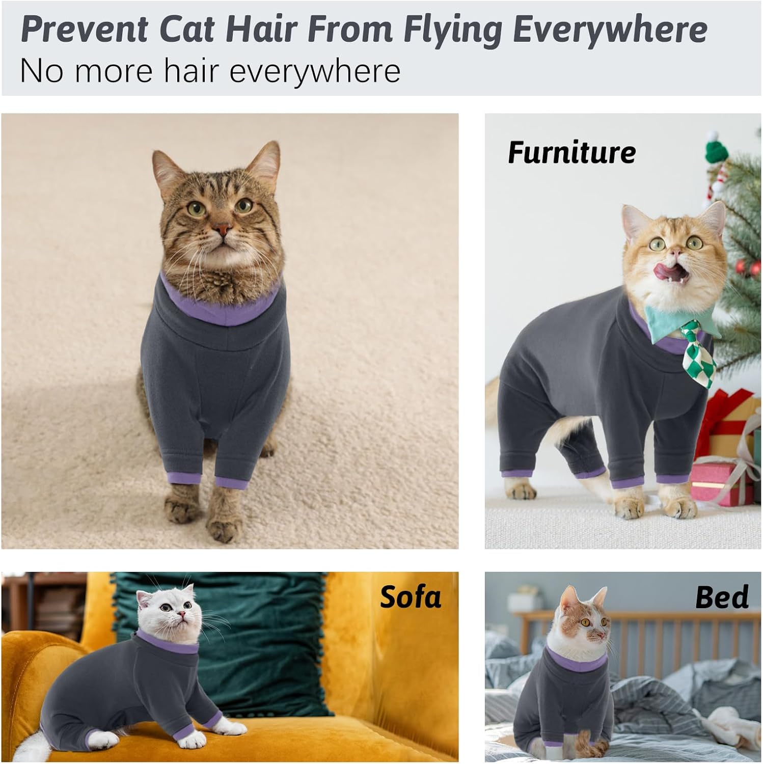 Cat Hair Sticky Onesie, Cat Soft Pajama Cat | PetNestUK